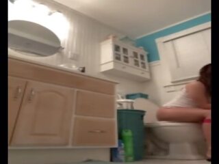 Teen young female Sitting on Toilet, Free adult movie clip 8b | xHamster
