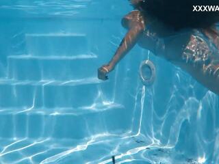 Hungarian petite skinny babe Lana Lelani underwater