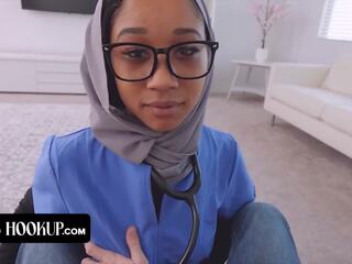Hijab Hookup - Perfect Assed Arab Nurse In Hijab Takes Good Care Of Her Boss Hard manhood
