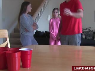 A voluptuous Game of Strip Pong Turns Hardcore Fast: Blowjob x rated clip feat. Aften Opal by Lost Bets Games