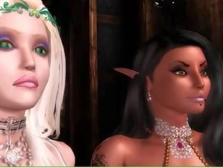 Beguiling animated elf with huge melons