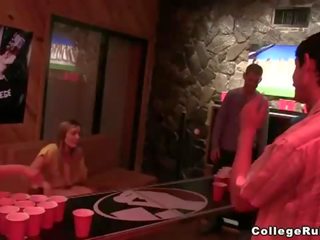 Beer pong turns into fun sex film