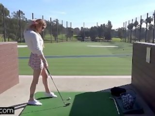 Nadya Nabakova Puts Her Pussy on Display at the Golf Course