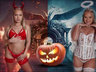 SEXSELECTOR - Celebrating Halloween With charming Blonde PAWG In Seductive Outfit (Harley King)