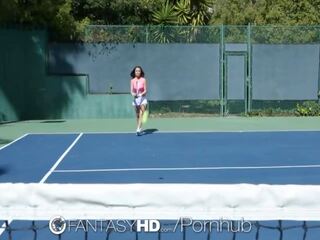 Little Dillion Harper gets fucked on the tennis court X rated movie movies