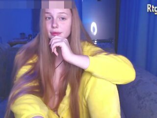 Babyface russian teen shemale with big tits teasing on webcam