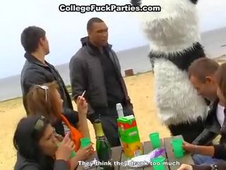 A huge peter for two college party girls