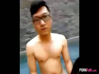 Asian teens decide to produce a sextape in the jacuzzi movie