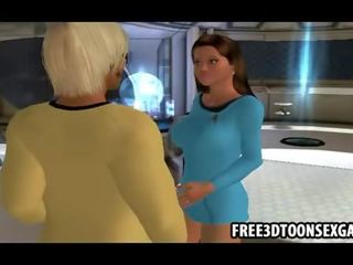 Inviting thgreesome with two charming 3d cartoon alien babes