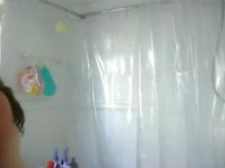 Ugly teenager Caught Masturbating In The Shower