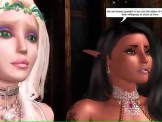 Attractive animated elf with huge melons