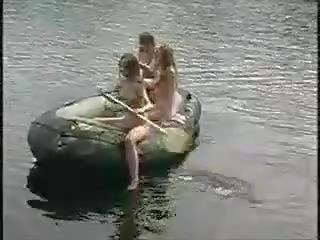 Three superb Girls Nude Girls In The Jungle On Boat For dick Hunt