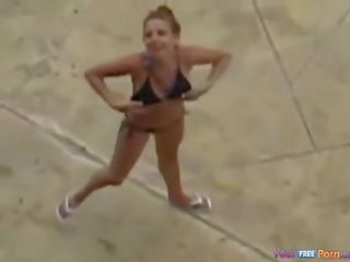 College schoolgirl Flashing In Bikini