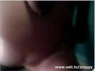 My 8 months pregnant young woman plays on cam video