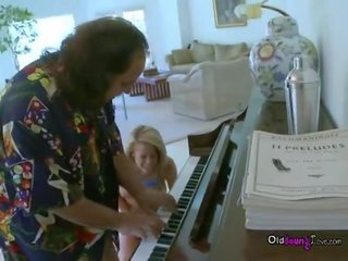 Ron Jeremy Playing Piano For enchanting Young Big Tit beauty
