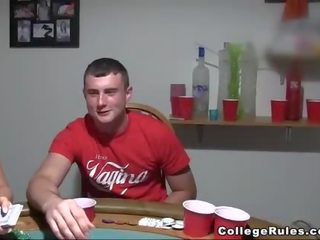Poker game ends in a college fuck fest