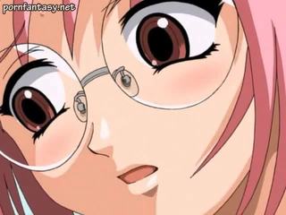 Anime teenie getting pink dildo
