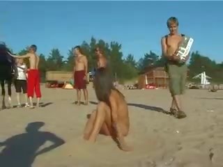 Pleasant Fresh Faced Teen Plays At The Beach Nude