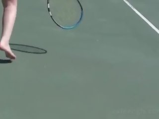 Teen doll playing tennis and taking a shower
